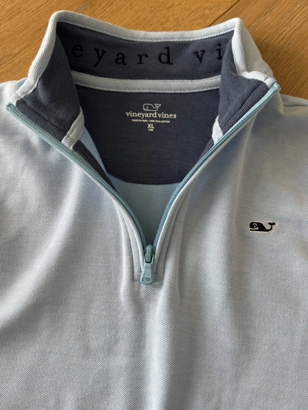 Vineyard Vines Boys Saltwater 1/4 Zip Blue Size XL